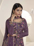 Purple Chinon Sharara Suit Acy6893 Back View
